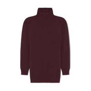 Women's Elegant Burgundy Turtleneck Sweater